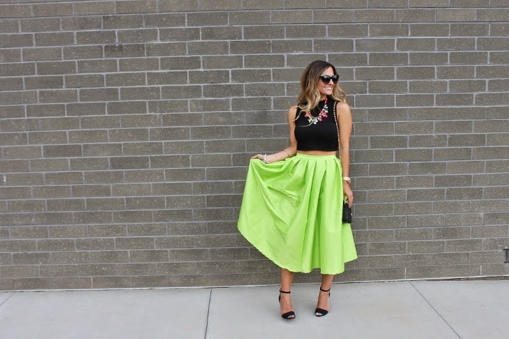 Neon sales midi skirt